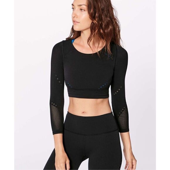 Womens Lululemon Reveal Long Sleeve Crop Top (Posy) - Picture 1 of 4
